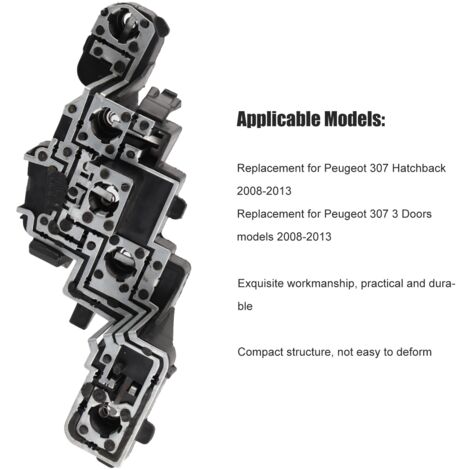 Eosnow circuit imprimé de feu arrière, résistante aux hautes températures, 6 broches de remplacement, pour Peugeot 307 Hatchback 2008-2013,Gauche