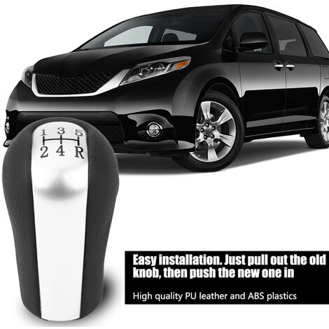 Pommeau De Levier De Vitesse 5 Vitesses En Cuir PU Premium - Compatible Toyota Verso, Avensis, Yaris/Vitz
