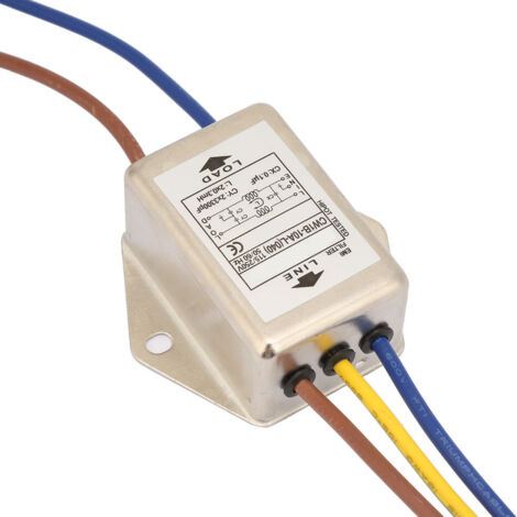 Jadeshay EMI Filter,CW1B-10A-L(040) Einphasenfilter EMI Netzfilter mit Draht 125/250V zur Unterdrückung Kontinuierlicher und Intermittierender Impulsstörungen