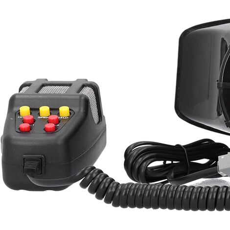  Sirène de voiture avec 7 sons : klaxon, une alarme de type  incendie, ambulance, circulation, police, avec une télécommande noire, 12 V  100W