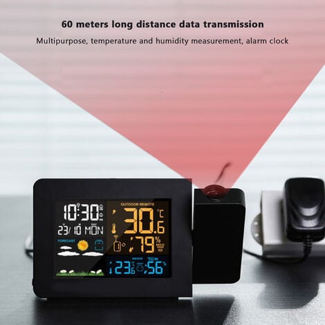 Eosnow Thermomètre intérieur extérieur 60m Transmission horloge fonction de  Projection prévision de la température hygromètre numérique