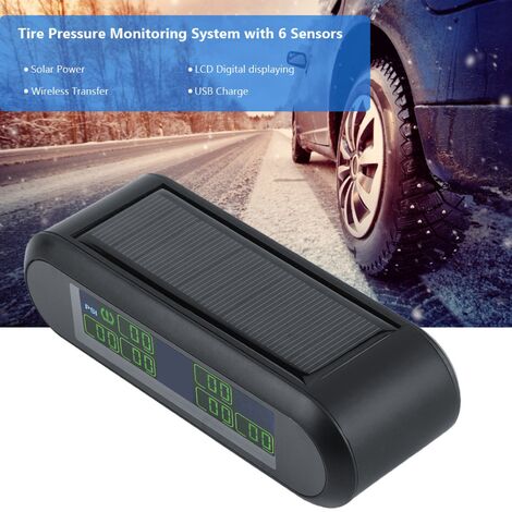 TPMS - Système de surveillance de la pression des pneus - Charge Solar USB  - Pression