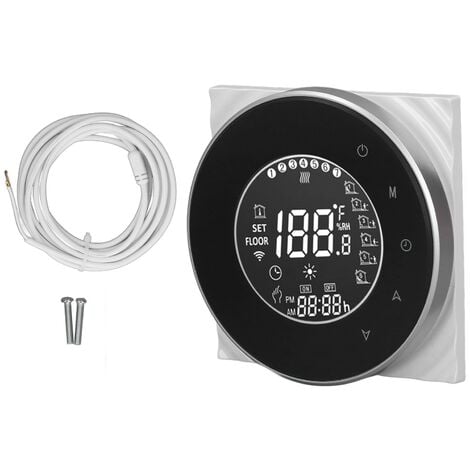Thermostat Wi-Fi rétroéclairé pour chauffage électrique - Noir - Connect