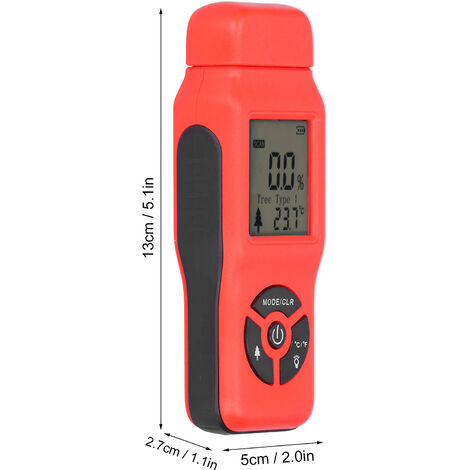 Eosnow Testeur d'humidité numérique Portable, LCD, détecteur d'humidité du  bois, accessoire (rouge)