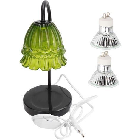 Lampe à cire fondue verte, lampe à bougie de luminosité de parfum, sans  flamme, veilleuse de chambre