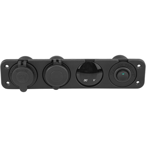 Panneau De Prise Chargeur 4 En 1 Avec Voltmètre LED - Dimensions 110x87 Mm, Neuf