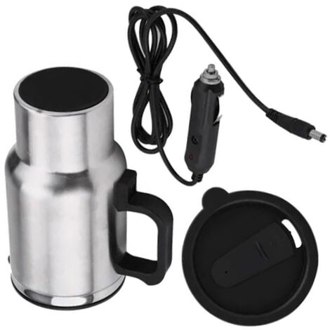 Porte boisson,Tasse chauffante pour voiture en acier  inoxydable,12V,450ML,chargeur de voiture - Type Black