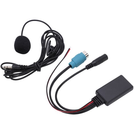 Adaptateur Audio Bluetooth AUX Bluetooth Adapter Auto Aramox, câble Audio  Bluetooth DC12V 6Pin Adaptateur AUX-in stéréo de Voiture avec Microphone  ABS
