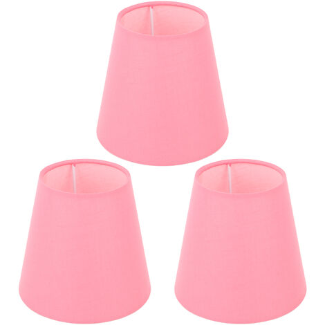 Eosnow 3 pièces abat-jour en tissu innovant E14 Type d'intervention abat-jour en tissu moderne cache-poussière pour chambre à coucher chevet rose