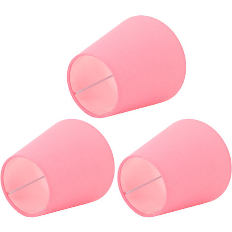 Eosnow 3 pièces abat-jour en tissu innovant E14 Type d'intervention abat-jour en tissu moderne cache-poussière pour chambre à coucher chevet rose