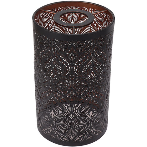 Eosnow Abat-jour en métal E26 E27 style arbre forestier ajouré en fer  décoratif avec motif doré intérieur pour lampe de plafond murale de table  noir