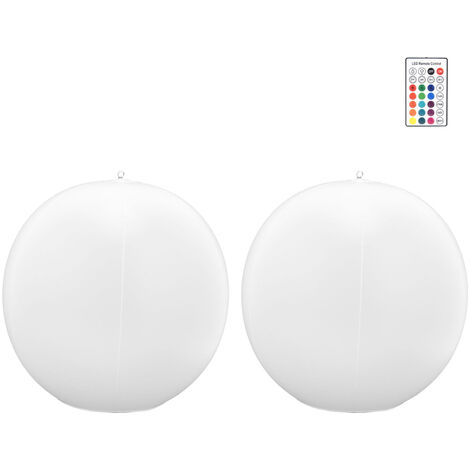 Lot de 2 boules lumineuses solaires à LED avec télécommande 16 couleurs RGBW pour extérieur