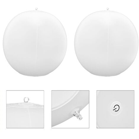 Lot de 2 boules lumineuses solaires à LED avec télécommande 16 couleurs RGBW pour extérieur