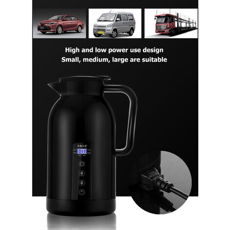 Eosnow Bouilloire électrique de voyage en acier inoxydable, 12V, 1300ml,  pour voiture, camion, Pot, tasse d