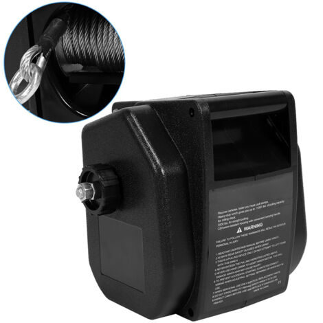 Treuil électrique 12V - Force De Traction 907 Kg (2000 Lbs) - Pour Bateau, Voiture, Remorque - 2 Modes (fil/manivelle), Protection Surcharge