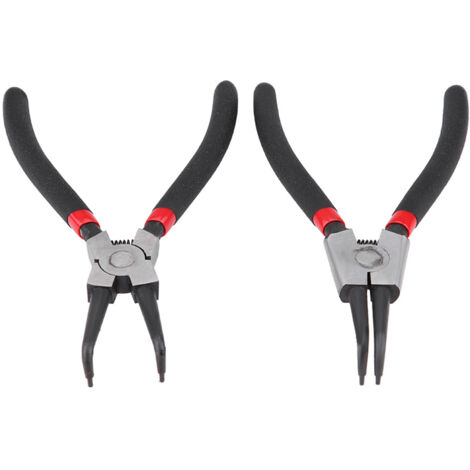 4 Pinces à Circlips 7 Pouces – Internes & Externes Droites/Coudées – Outil Précision Avec Sac De Rangement
