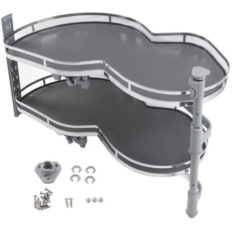 Armoire D'angle Aveugle 2 Niveaux Pivotante - Argent - Neuf