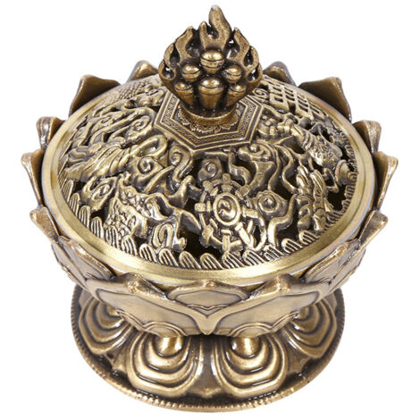 Brûleur d'encens à reflux Vintage, porte-cône, décoration de la maison, tendance (Bronze)