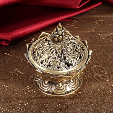 Brûleur d'encens à reflux Vintage, porte-cône, décoration de la maison, tendance (Bronze)