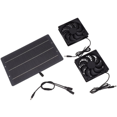 100W Kit Ventilateur Panneau Solaire Résistant Aux Intempéries - Ventilateur Extraction 12V 10" Pour Grenier, Poulailler, Serre - Énergie Solaire Gratuite
