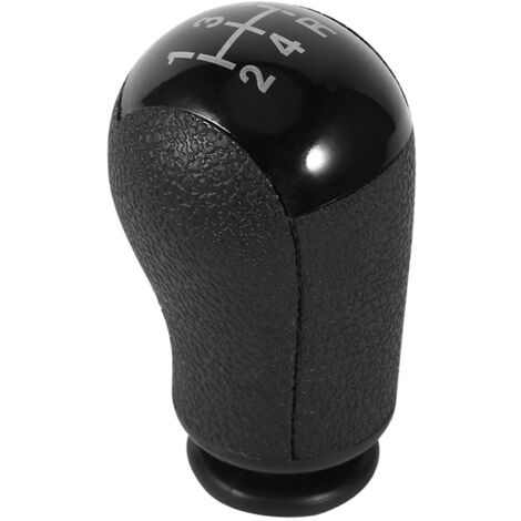 Pommeau De Levier De Vitesse En Cuir Noir Et Argent - Pour Ford C-Max, Focus (6 Vitesses + Reverse)