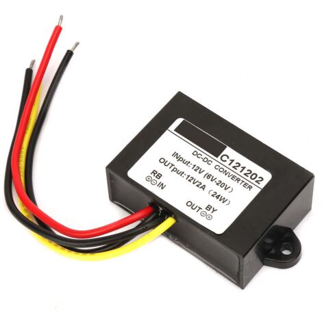 Convertisseur Abaisseur/Boost 6-20V → 12V 8A – Étanche IP68 – Idéal Écran Voiture, Caméra, Pompe