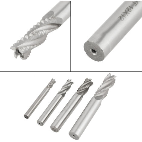 Fraise en bout d'ébauche HSS 1 pc 4 flûtes 6-20mm CNC fraise fraise peu de routeur pour aluminium acier métal ébauche outils d'usinage-14xD12x53x110 Fraise en bout d'ébauche HSS 1 pc 4 flûtes 6-20mm CNC fraise fraise peu de routeur pour aluminium acier métal ébauche outils d'usinage-14xD12x53x110