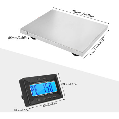 Pèse-colis 50 kg/2 g - Balance numérique robuste - Balance industrielle - Avec écran externe et énorme capacité de pesée