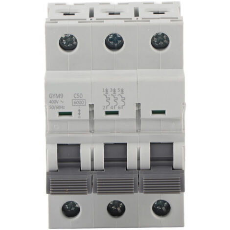Disjoncteur Miniature Tripolaire GYM9-125 - 125A, Courbe C, 400V, 6kA - Pour Tableau électrique