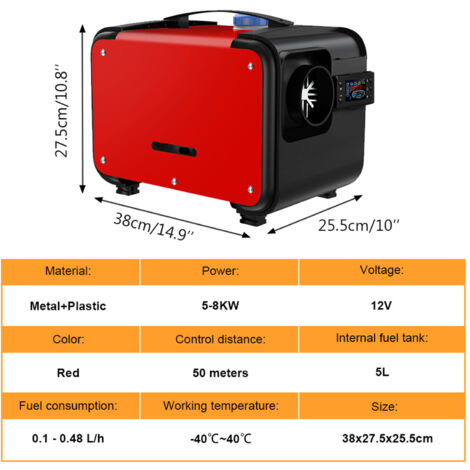 Télécommande LCD Pour Chauffage Diesel à Air 12V/24V - Compatible 3kW, 5kW, 8kW - Portée 10 M, Idéale Pour Le Chauffage De Stationnement
