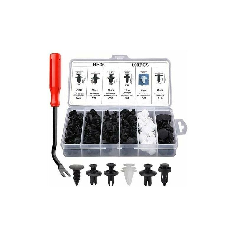 Rivet plastique carrosserie M6 (10pcs) - 9,00 €