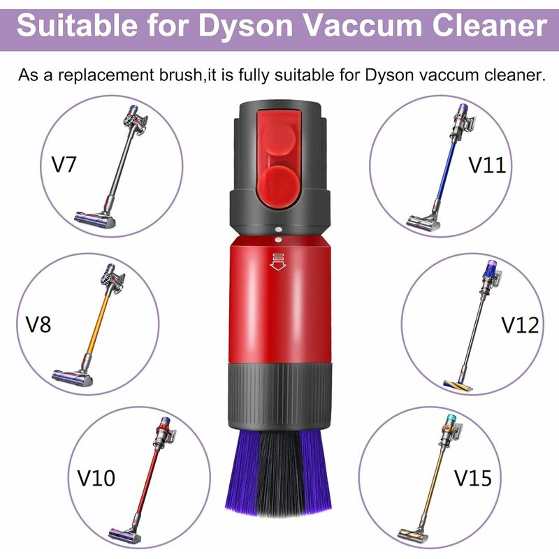 Brosse à poussière sans trace, brosse à épousseter anti-rayures pour  accessoire de remplacement de tête de brosse à poussière d'aspirateur Dyson  V15