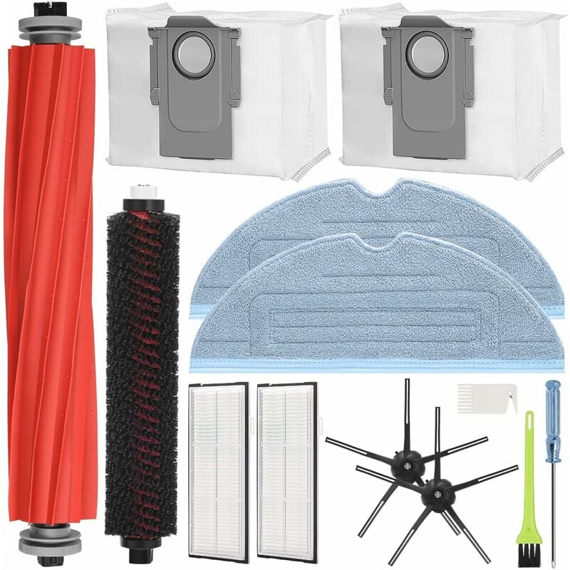 Kit d'accessoires pour Xiaomi Roborock S7 Maxv Ultra S7 MaxV S7 Plus S7  Aspirateur Robot, 4 filtres,4 brosses latérales, 2 Chiffons de vadrouille,1  brosses principales : : Cuisine et Maison