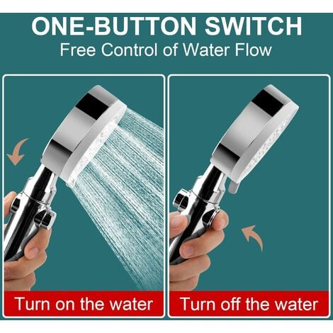 Douche haute pression 5 modes réglables one - Click Stop douche d'eau  accessoires de salle de