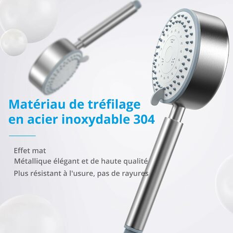 Pommeau Douche Economie d'eau avec Tuyau 2M, Universelle Douchette