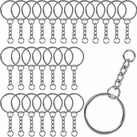 Kit De 72 Anneaux Et Porte-clés - 30 Anneaux Avec Chaînette + 36 Anneaux Ouverts - Pour Création Bijoux Et Accessoires