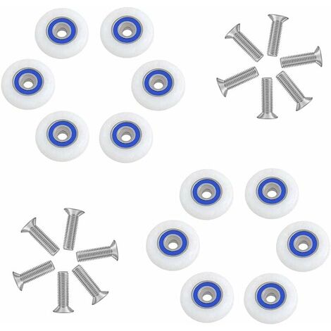 Lot De 2 Roulettes Plastique Gris Pour Porte De Douche – Patins De Guidage Bas De Porte