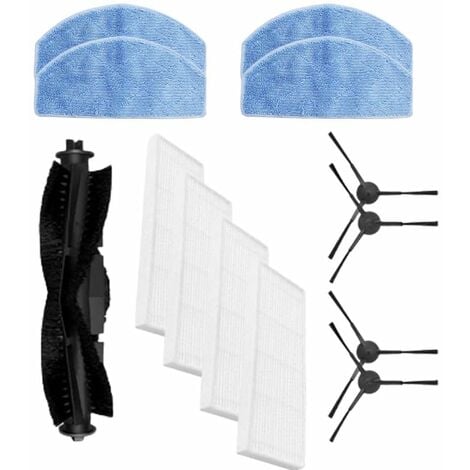 Kit d'accessoires pour aspirateur robot G8000/G8000 Pro/Honiture G20/Laresar evol 3, accessoires de rechange avec 1 brosse principale, 4 brosses latérales, 4 filtres Hepa, 4 lingettes