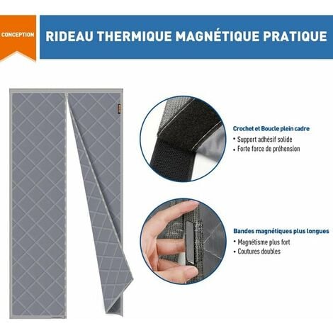 Rideau Thermique Isolant Anti Froid 80x210cm, Rideau Thermique Isolant Anti  Froid et Chaleur, Rideau de Porte