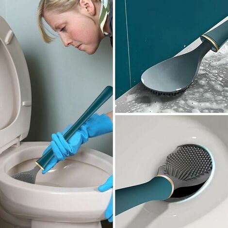 Brosse de Toilette Brosse WC Brosse flexible en Silicone pour Les