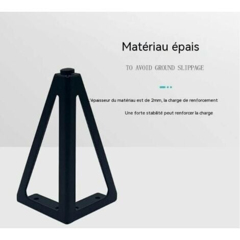 Lot de 4 pieds de meubles de rechange en métal - Noir - 15 cm - Pour meubles, meubles, meubles, armoires, canapés, autres pieds de meubles. (15 cm, noir clair)-