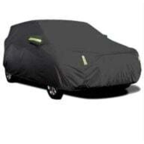 Housse de voiture extérieure, respirante, anti-UV, résistante à la poussière et à la neige, avec boucle fixe, bande réfléchissante (Noir, 4,15 x 1,7 x 1,5 m)
