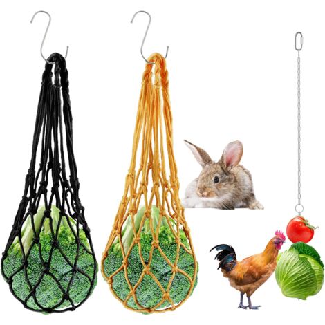 3 Distributeurs Légumes Suspendus Pour Poules - Acier Inoxydable 20cm - Jouet Alimentaire Volailles