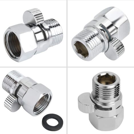 Vanne D'arrêt Pour Pommeau De Douche G 1/2 - Chrome, En Laiton, Pour Régler Ou Couper L'eau Facilement