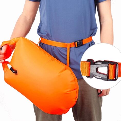 Bouée De Nage Gonflable Très Visible - Avec Ceinture Ajustable - Pour Natation En Eau Libre, Snorkeling, Kayak - Adultes Et Enfants - 10
