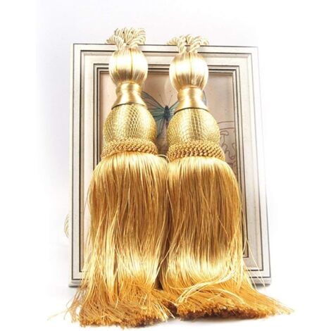 Paire D'Embrasses Rideaux à Pompons Andux | Longueur Totale 64 Cm | Décoration Intérieure Élégante | Rose