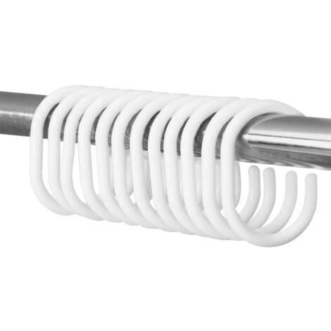 Lot De 24 Anneaux De Rideau De Douche En Forme De C – Plastique Robuste, Blanc, Facile à Installer - 13