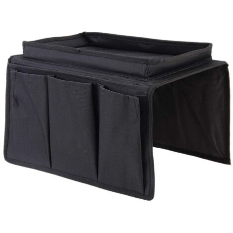 Organiseur Accoudoir Canapé BEISIJIA - Plateau Porte-Gobelet, Poche Télécommande - 31x19x18cm - Noir, Marron, Gris