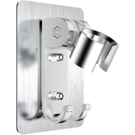 Support Mural Réglable Pour Pompe De Douche – Aluminium Et ABS – Argent – Pour Fixation Douche Ou Baignoire