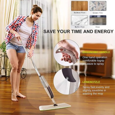 Seau Vadrouille Microfibre Mery Avec Essorage Automatique - Roues 360º, Capacité 14L - Nettoyage Facile
